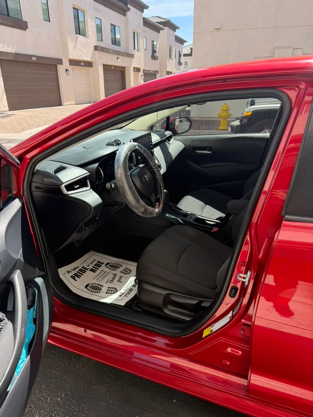 Toyota Corolla Interior — after mobile car detailing by The Valley Detailing Co.